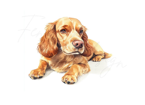 Adorable Cocker Spaniel Puppy Clipart Bundle