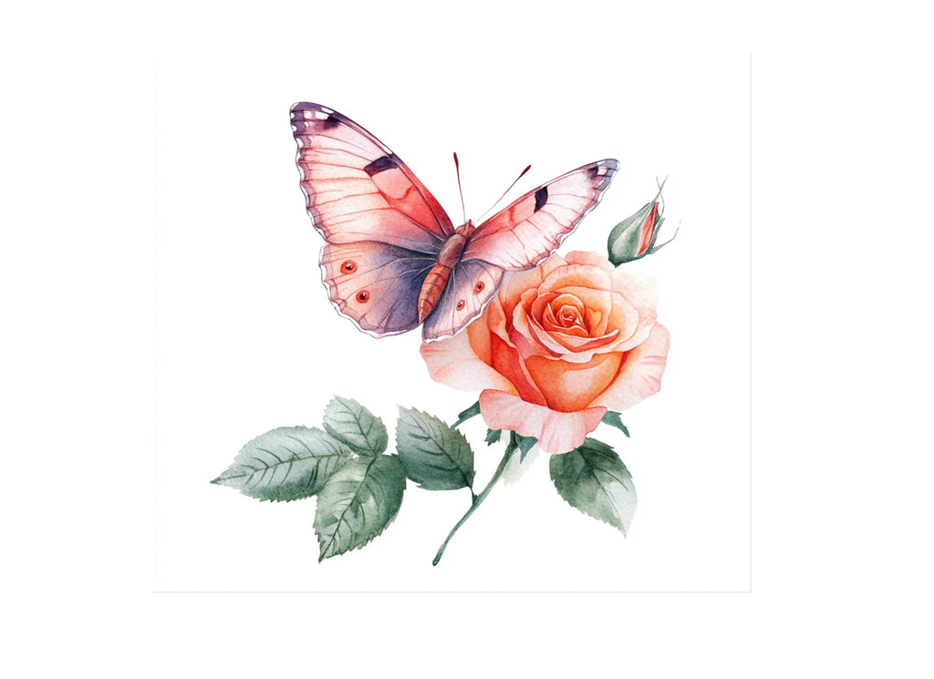 Butterfly Rose Clipart Bundle