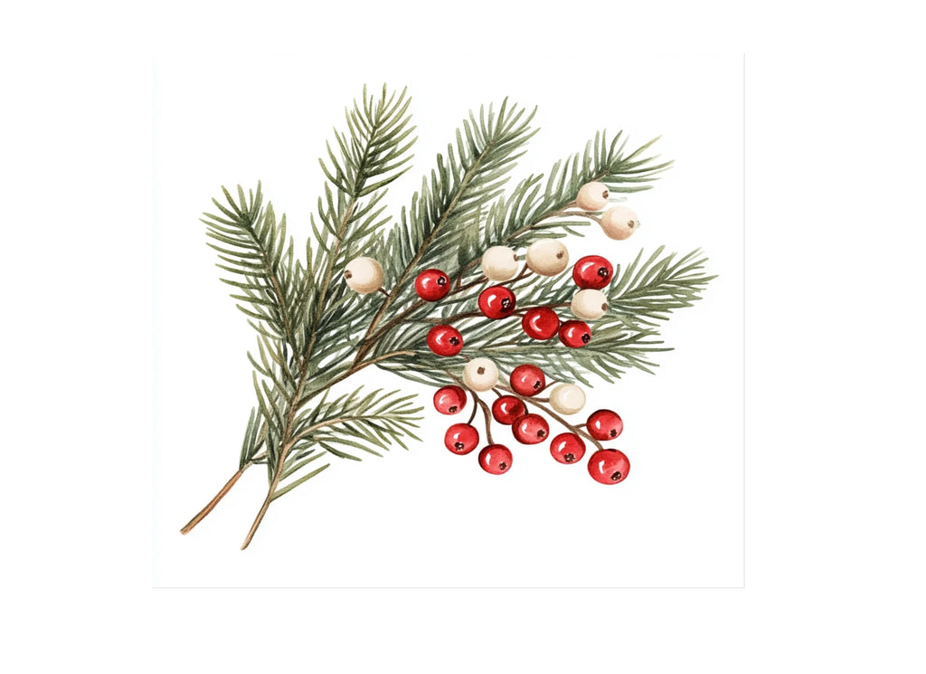Winter Pine and Berry Clipart Bundle