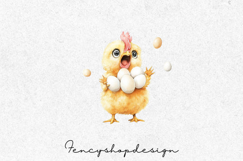 Adorable Baby Chicks and Easter Eggs Clipart Bundle
