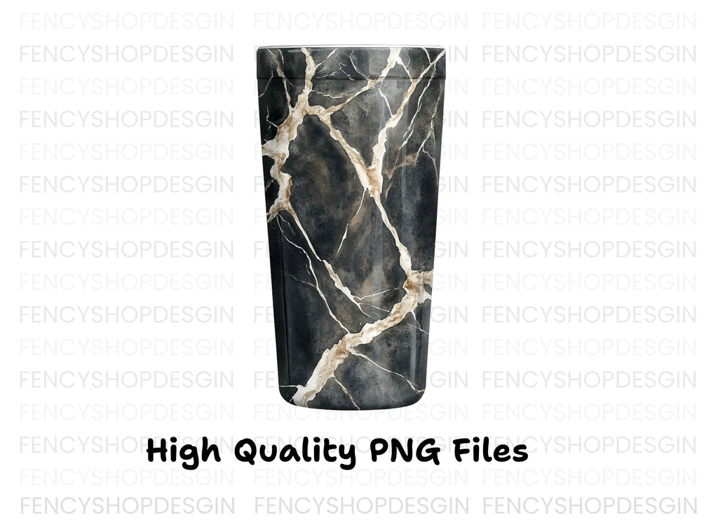 Black and Gold Marble Tumbler Clipart Bundle