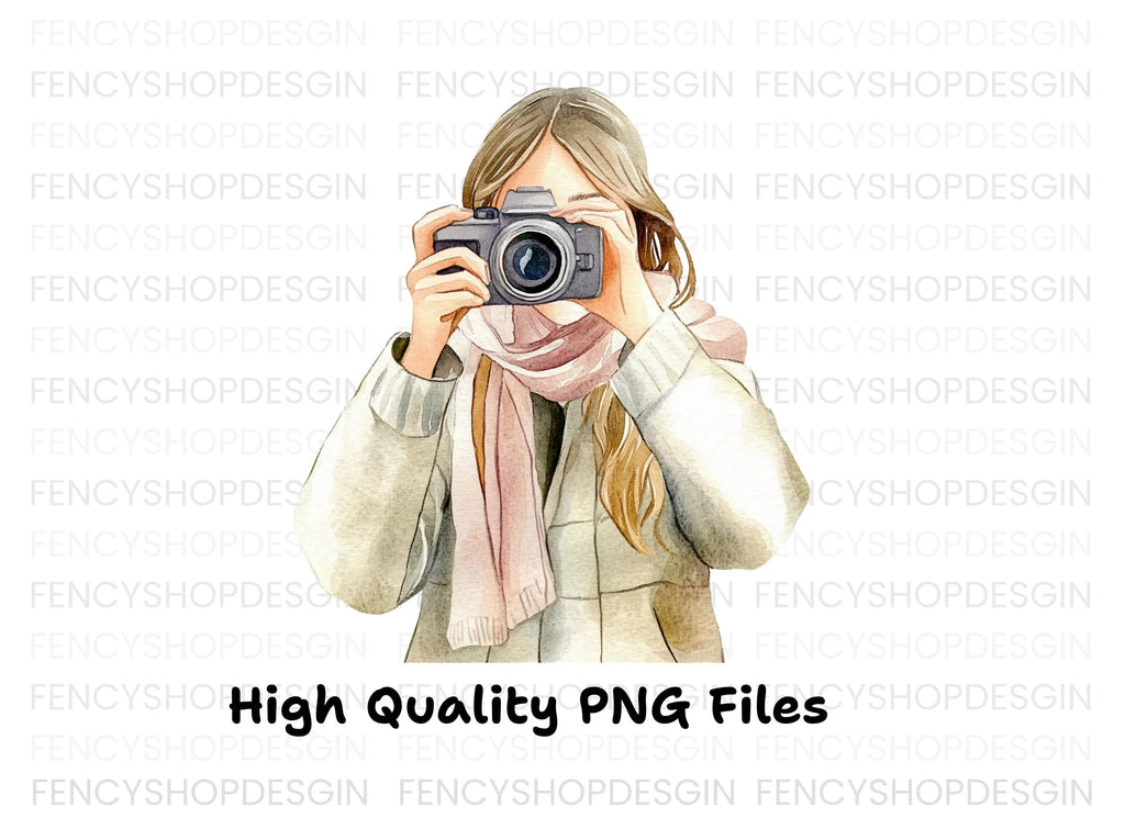 Girl With Camera Clipart Bundle