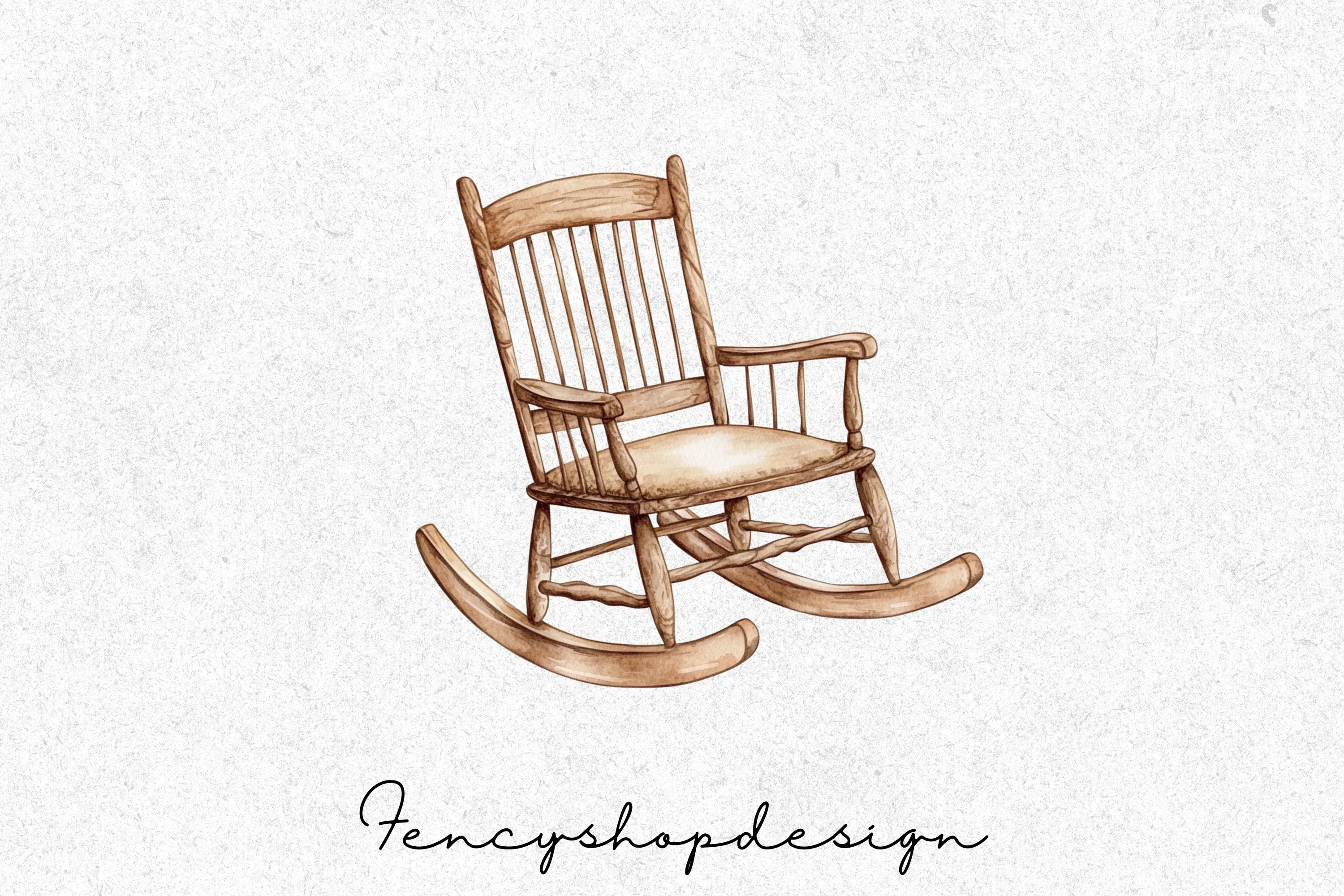 Rustic Rocking Chair Clipart Bundle