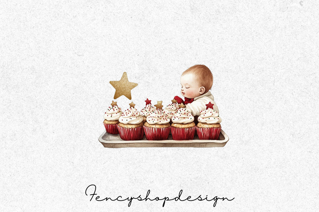 Cute Baby Chefs Baking Clipart Bundle