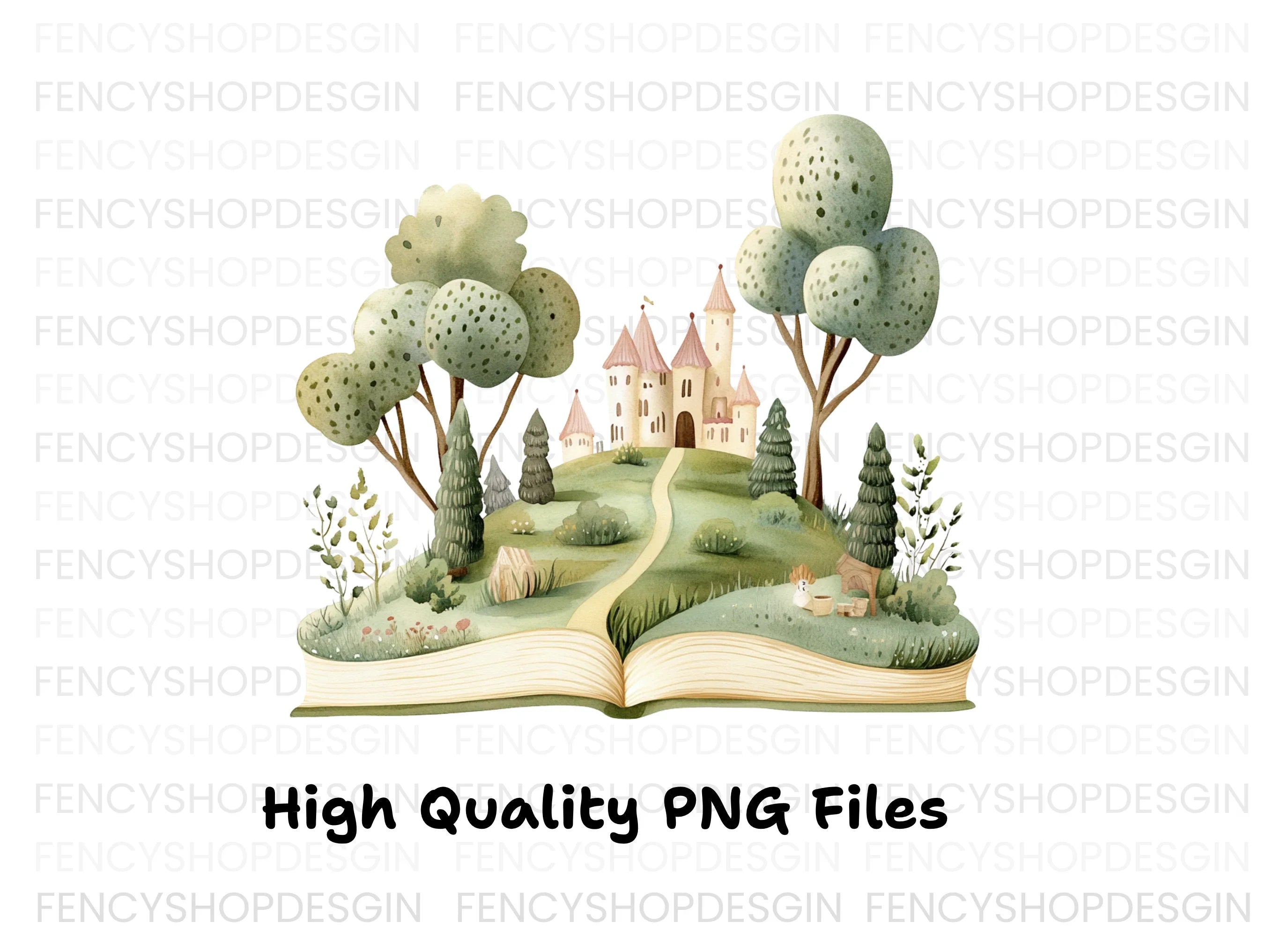 Fantasy Castle Pop Up Book Clipart Bundle
