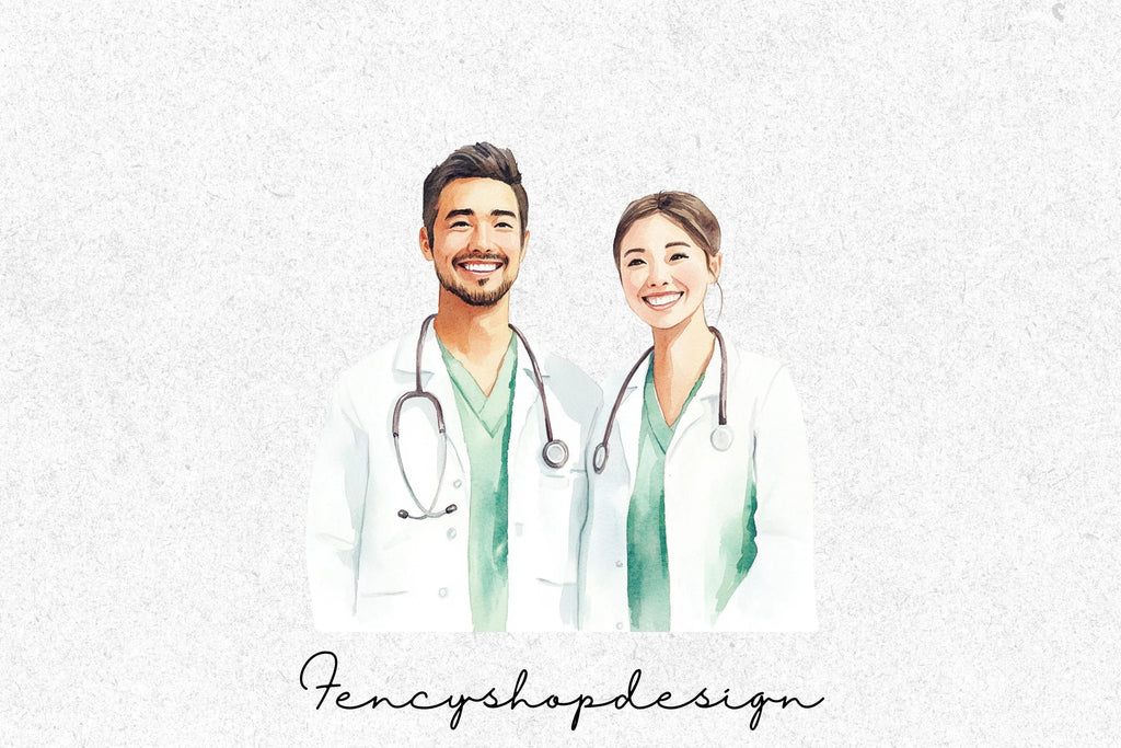 Diverse Medical Staff Clipart Bundle