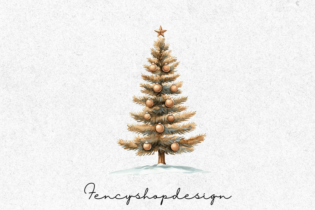 Winter Christmas Trees Clipart Bundle
