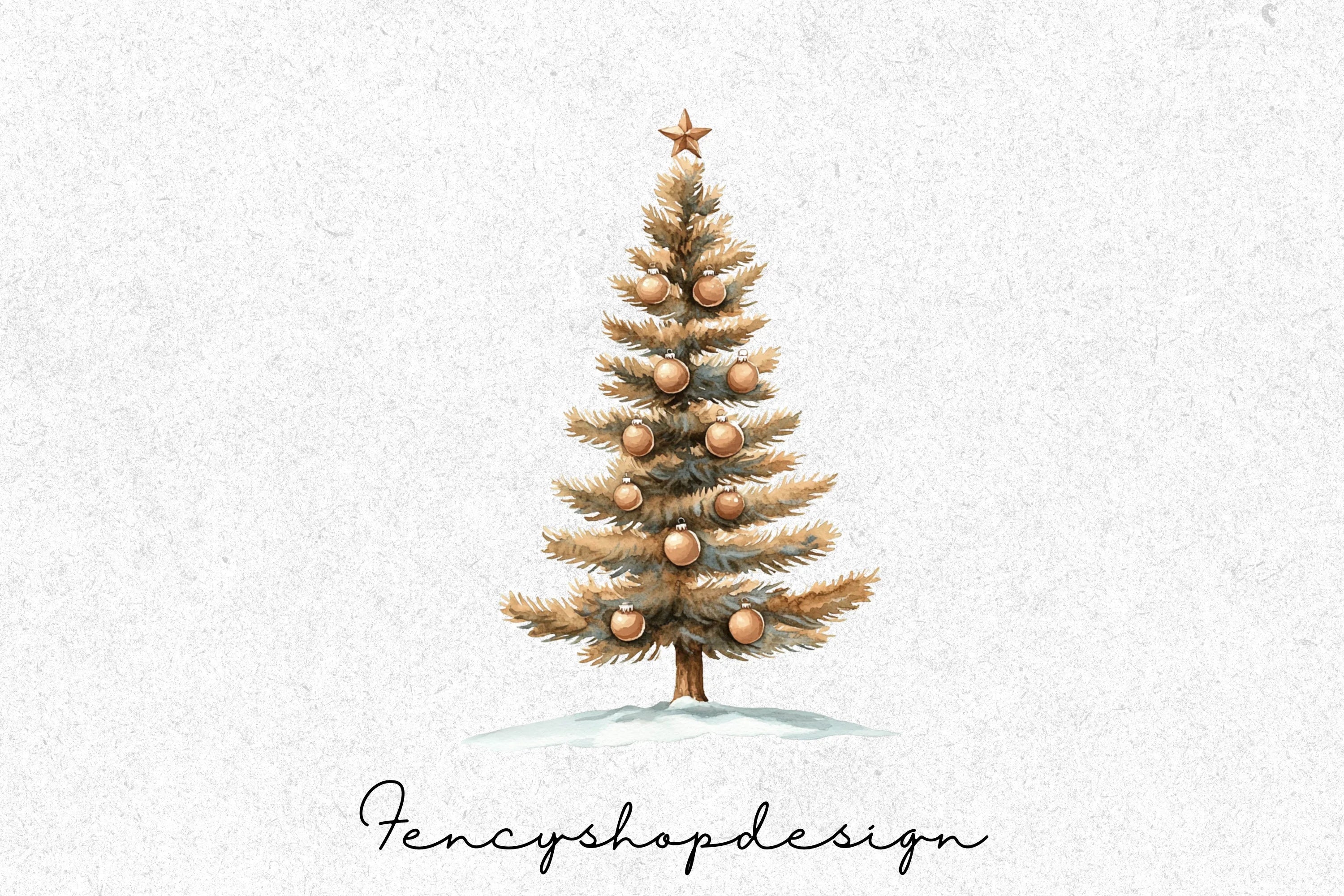 Winter Christmas Trees Clipart Bundle