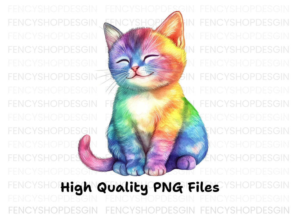 Rainbow Kittens Clipart Bundle