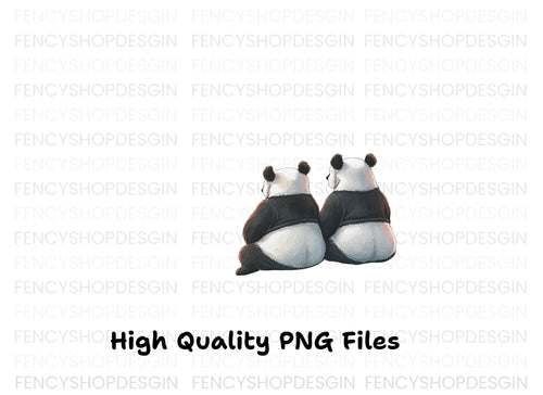 Adorable Pandas Looking Away Clipart Bundle