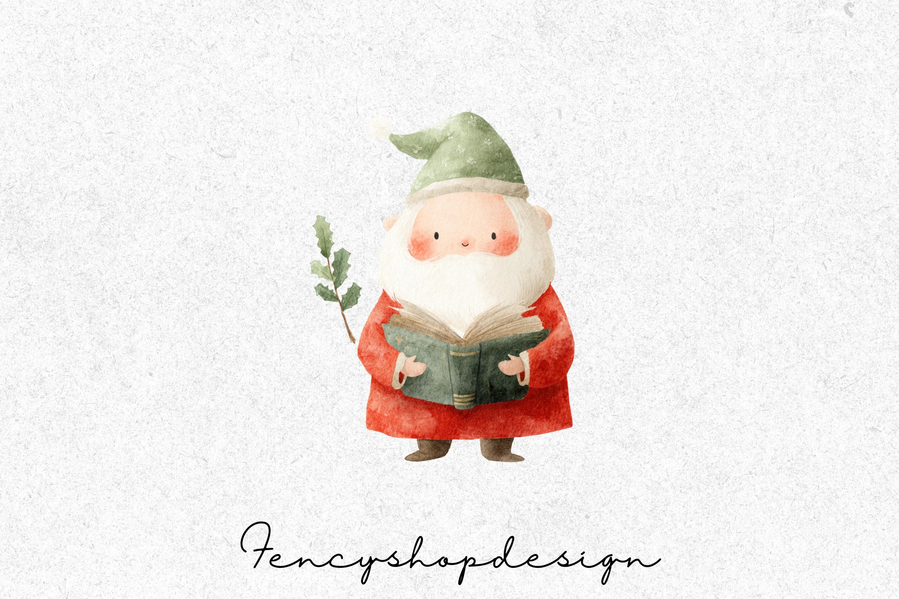 Whimsical Santa Claus Clipart Bundle