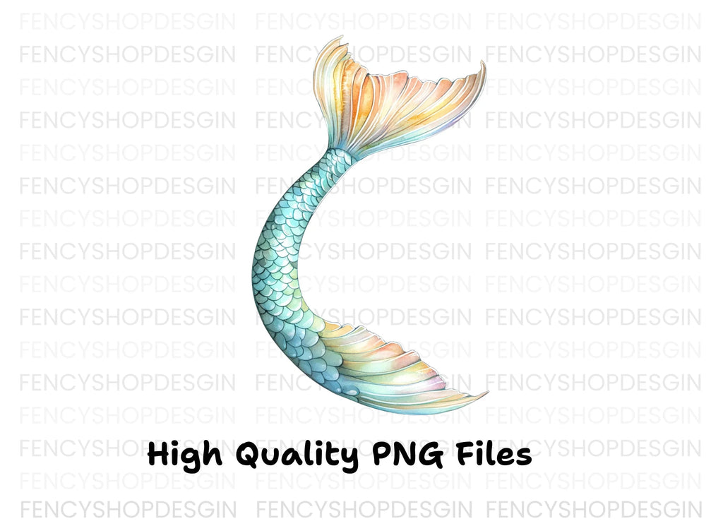 Colorful Mermaid Tail Clipart Bundle