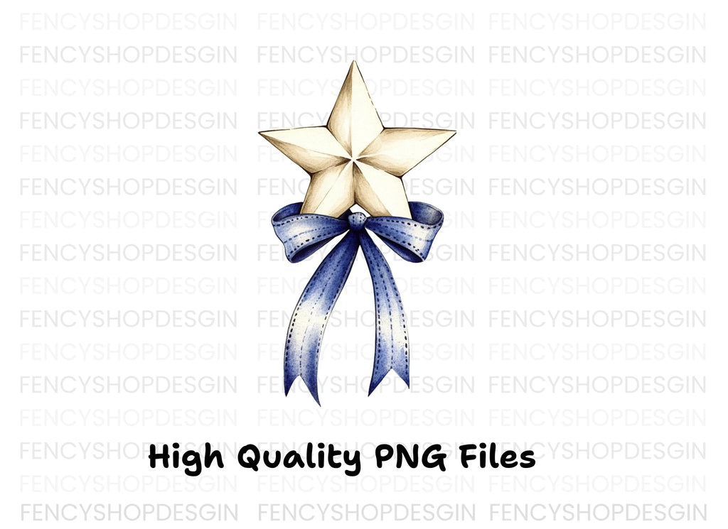 Patriotic Star Bow Clipart Bundle