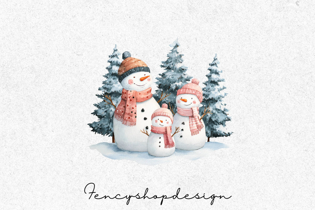 Snowman Family Clipart Bundle