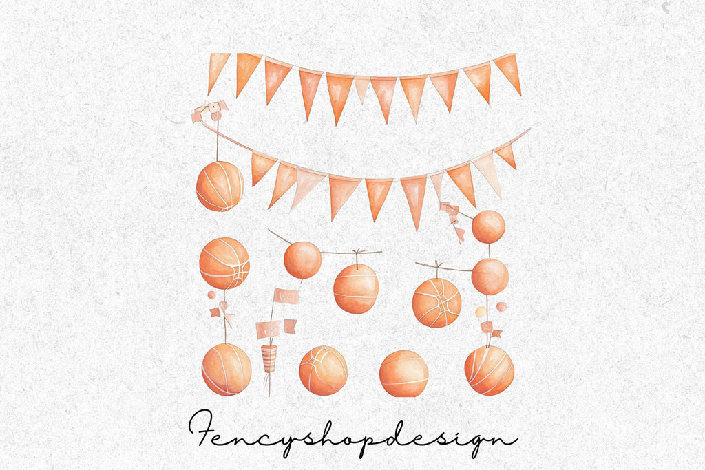 Basketball Birthday Party Clipart Bundle