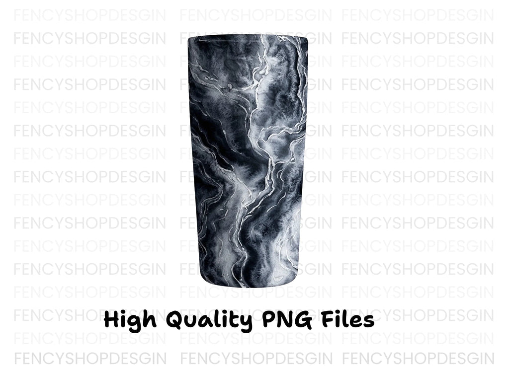 Grey and White Marble Tumbler Designs Clipart Bundle
