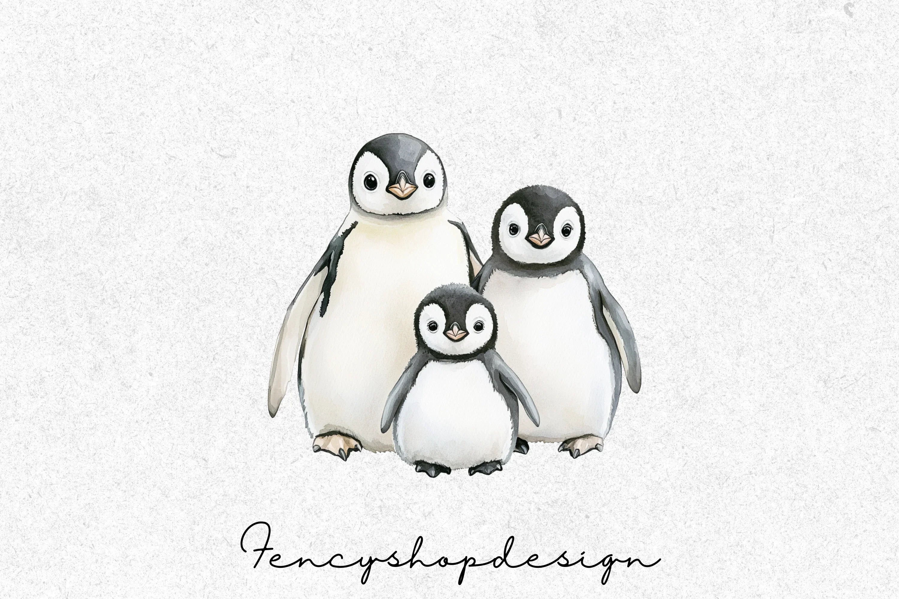 Cute Penguin Family Clipart Bundle