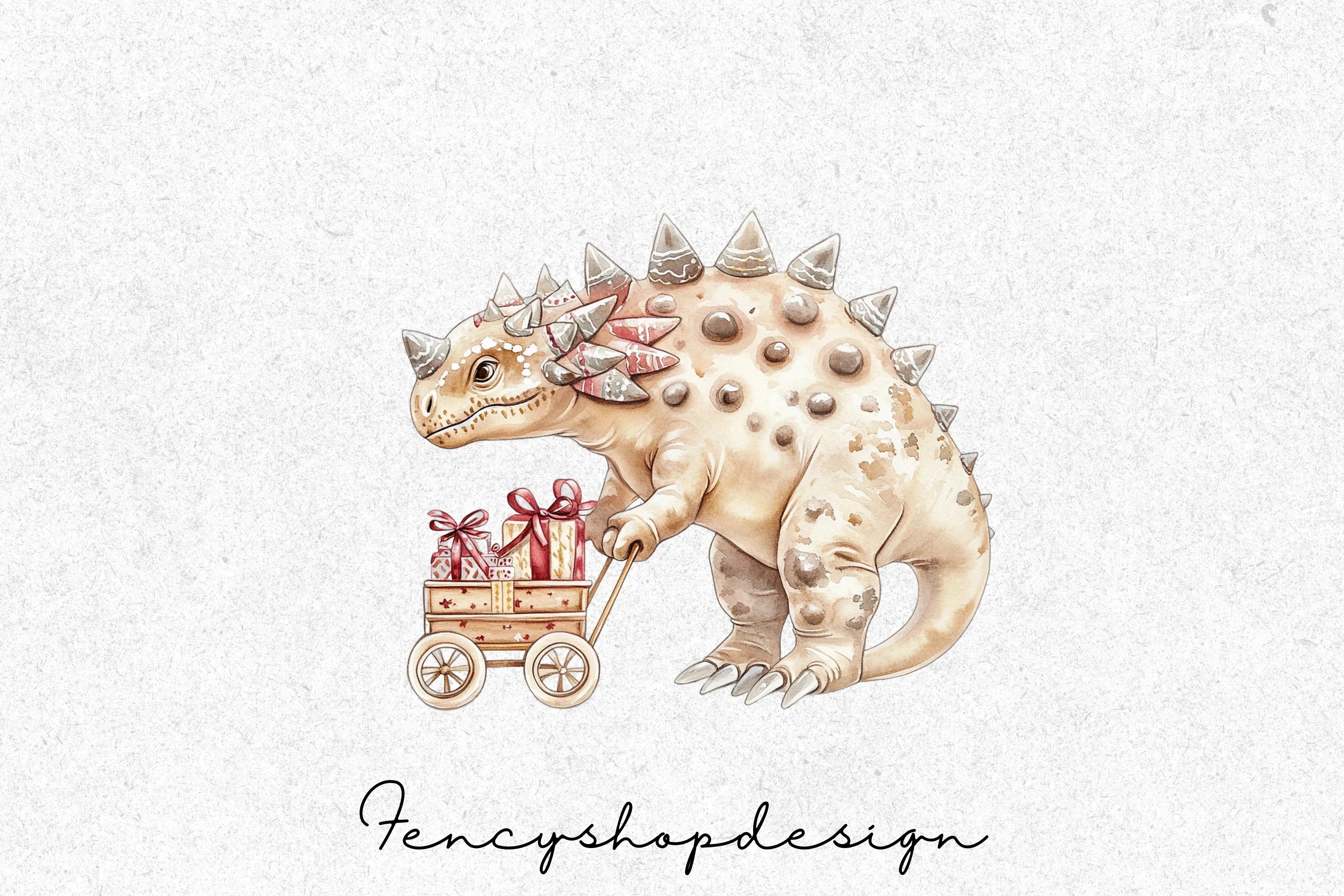 Christmas Dinosaurs Clipart Bundle