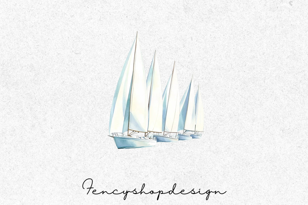 Sailboat Nautical Clipart Bundle