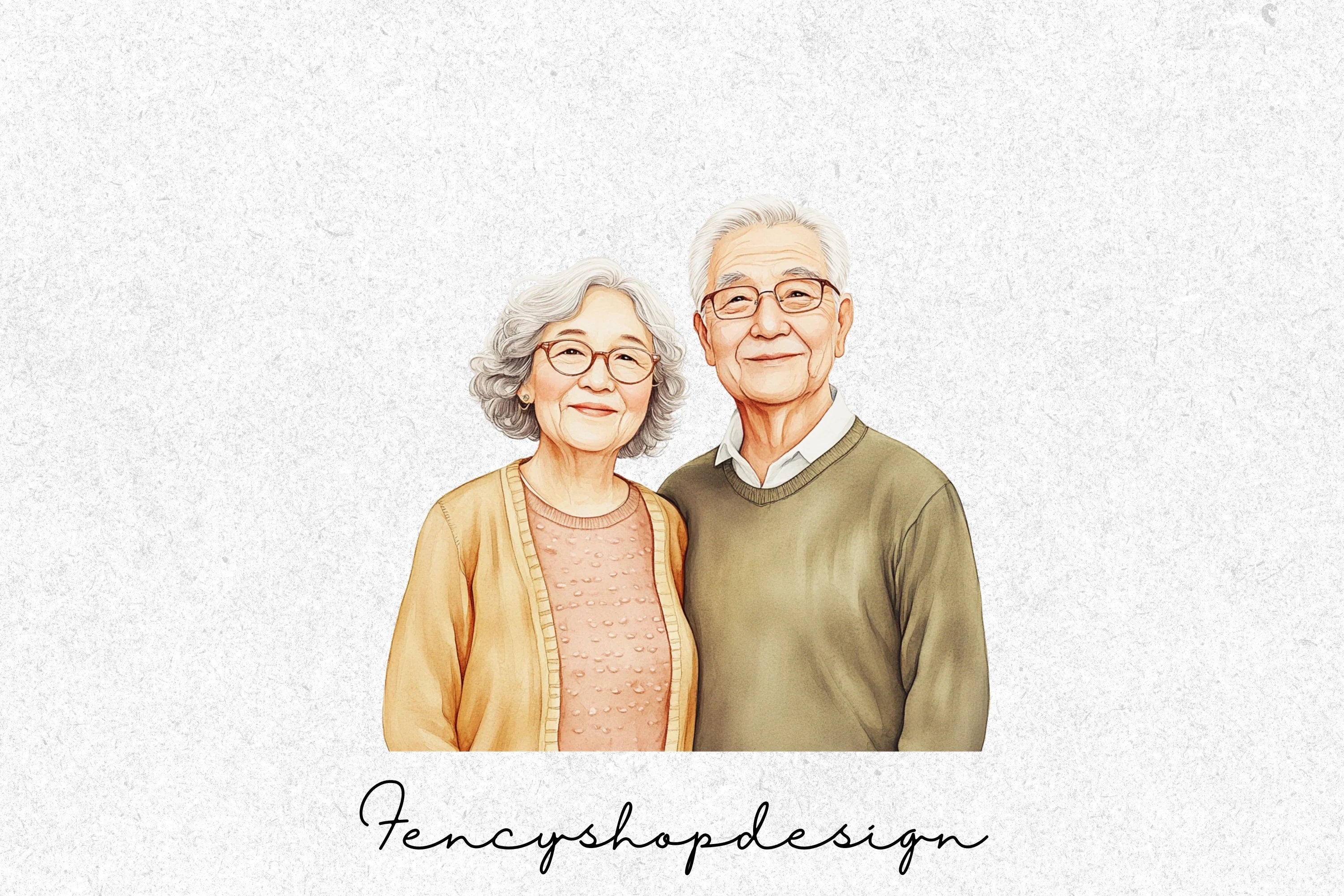 Sweet Senior Couple Love Clipart Bundle