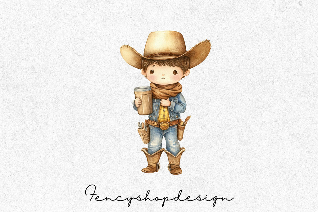Cute Cowboy Clipart Bundle