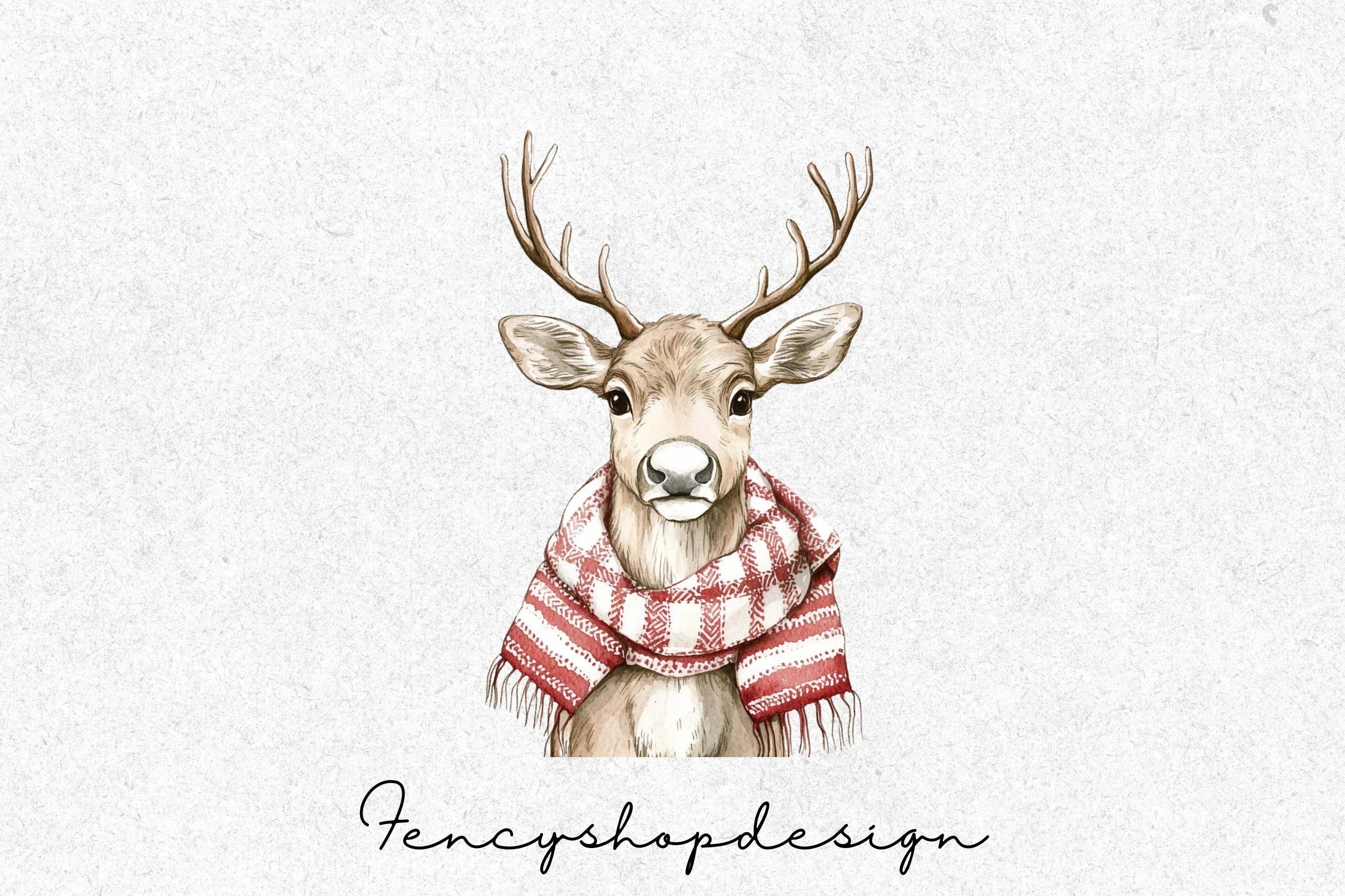 Adorable Reindeer Christmas Clipart Bundle