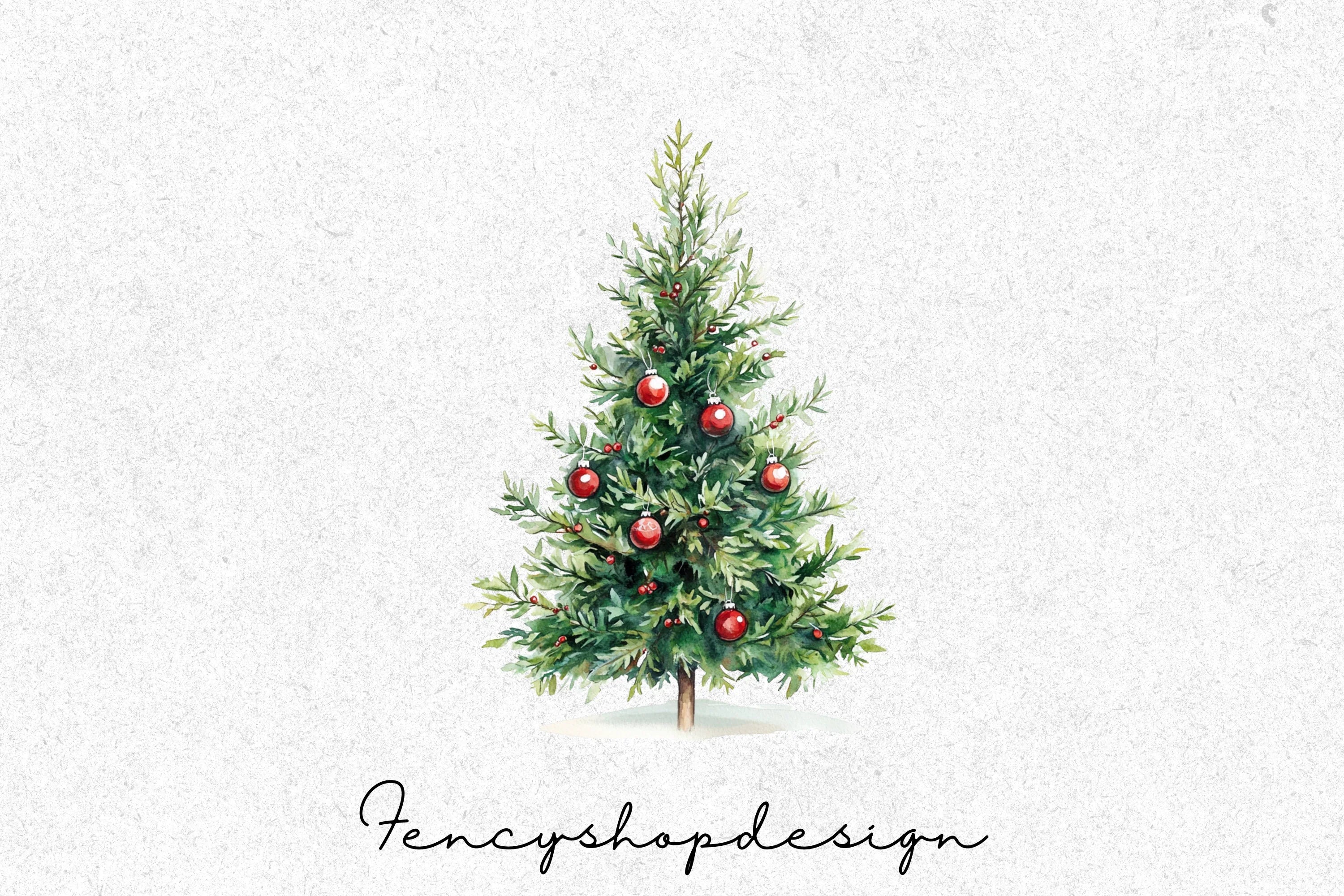 Festive Christmas Tree Clipart Bundle