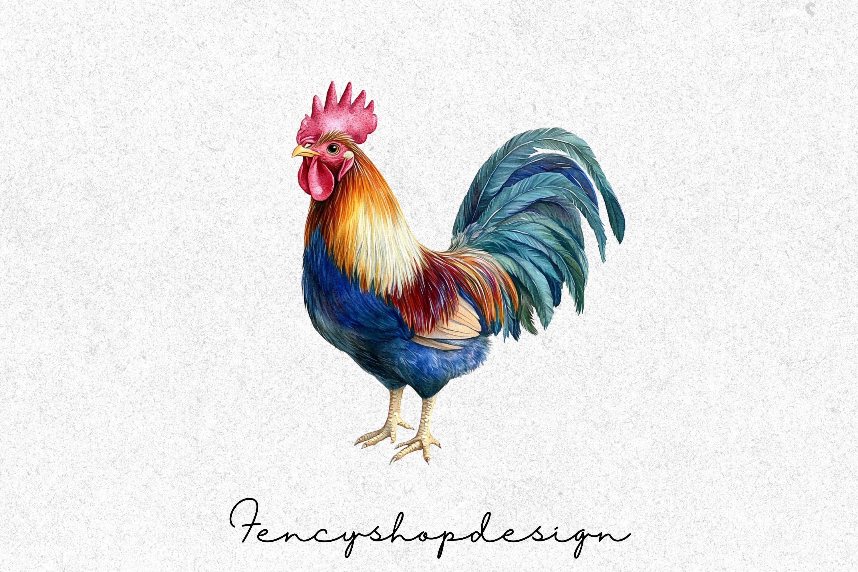Vibrant Rooster Clipart Bundle
