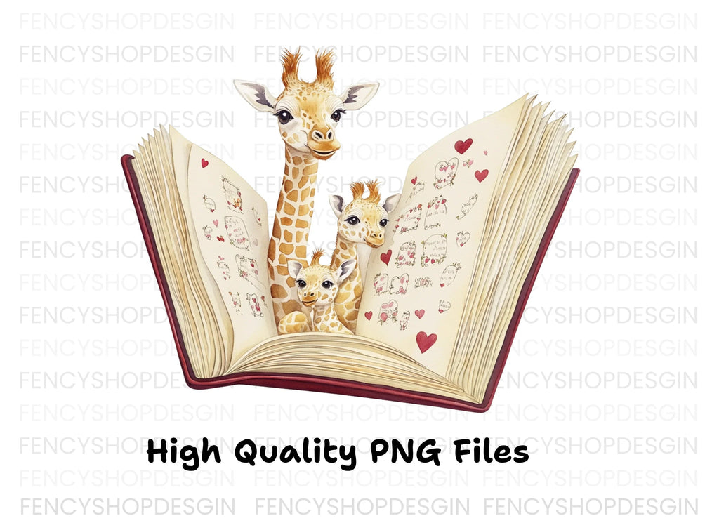 Giraffe Family Pop Up Book Clipart Bundle