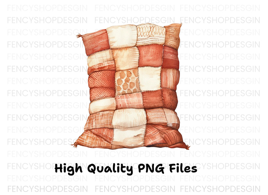 Cozy Patchwork Pillow Clipart Bundle