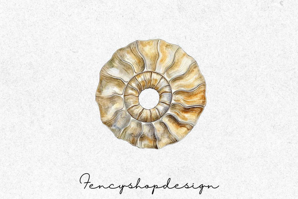 Ancient Ammonite Fossil Clipart Bundle
