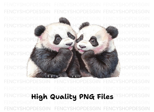Adorable Baby Panda Friends Clipart Bundle