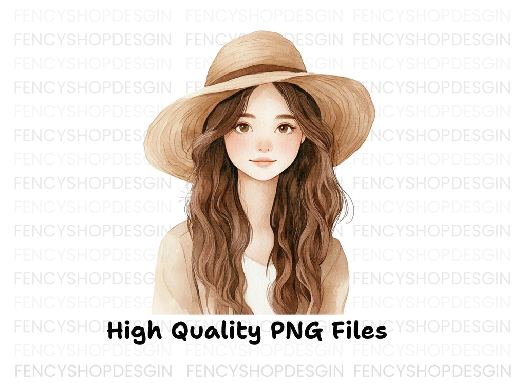 Girl With Sun Hat Clipart Bundle