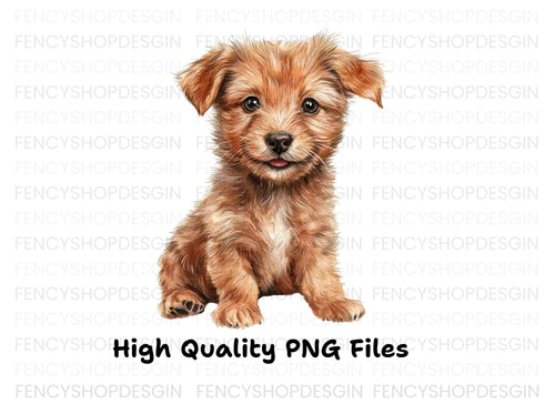 Adorable Brown Puppy Clipart Bundle