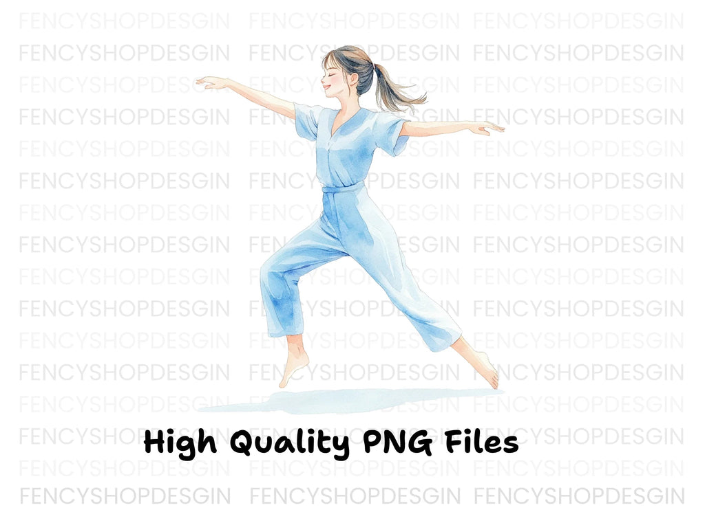 Yoga Pose Woman Clipart Bundle