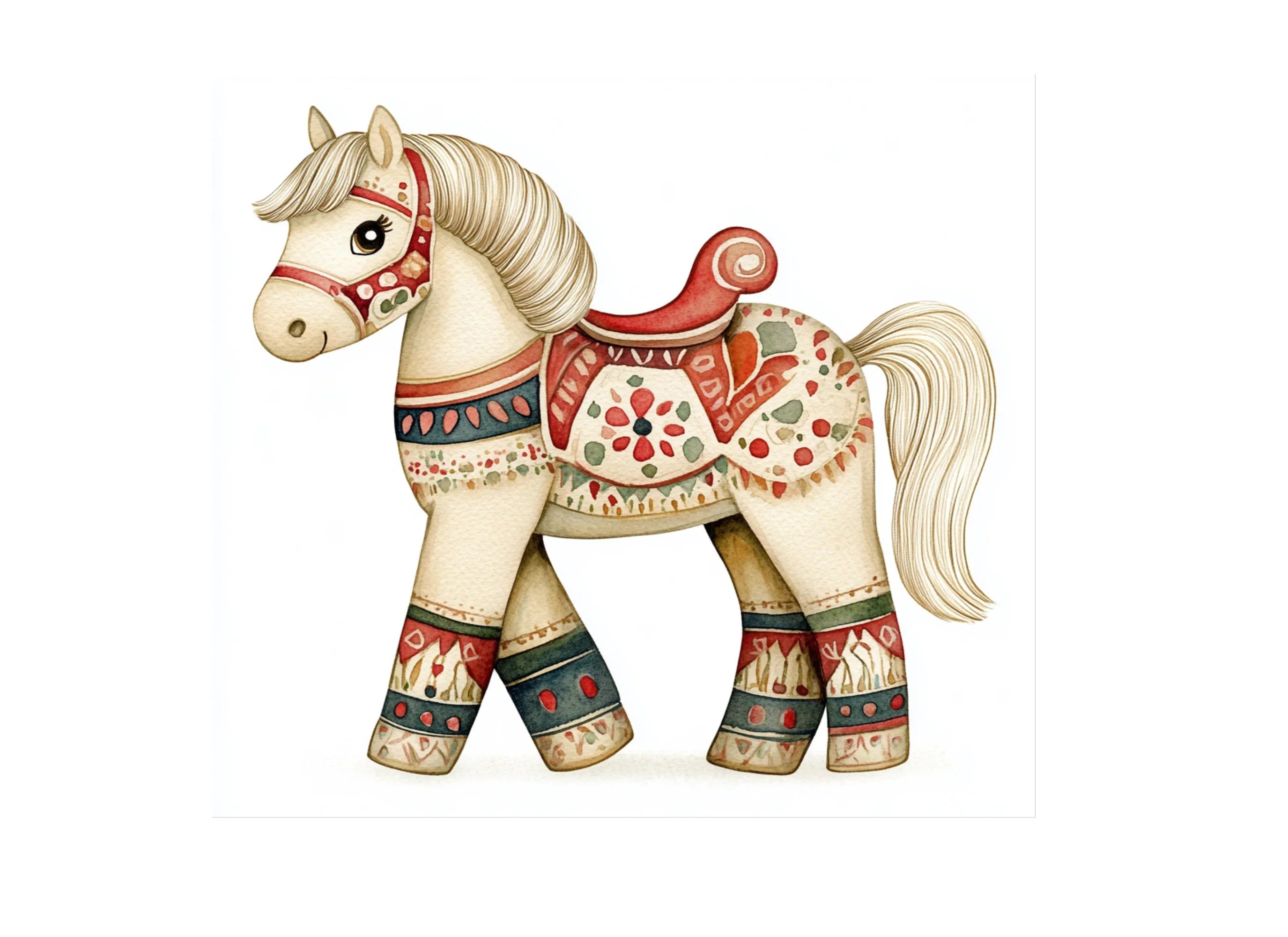 Cute Folk Horse Clipart Bundle