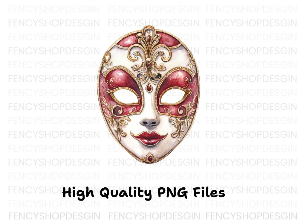 Elegant Venetian Mask Clipart Bundle
