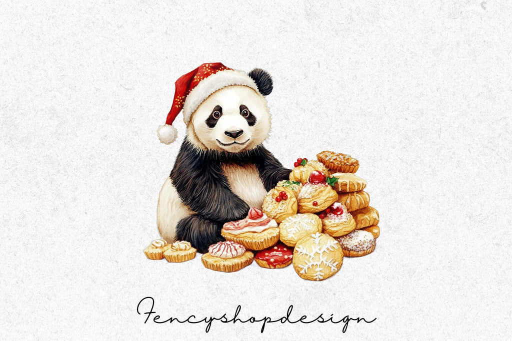 Panda Baking and Cupcake Clipart Bundle