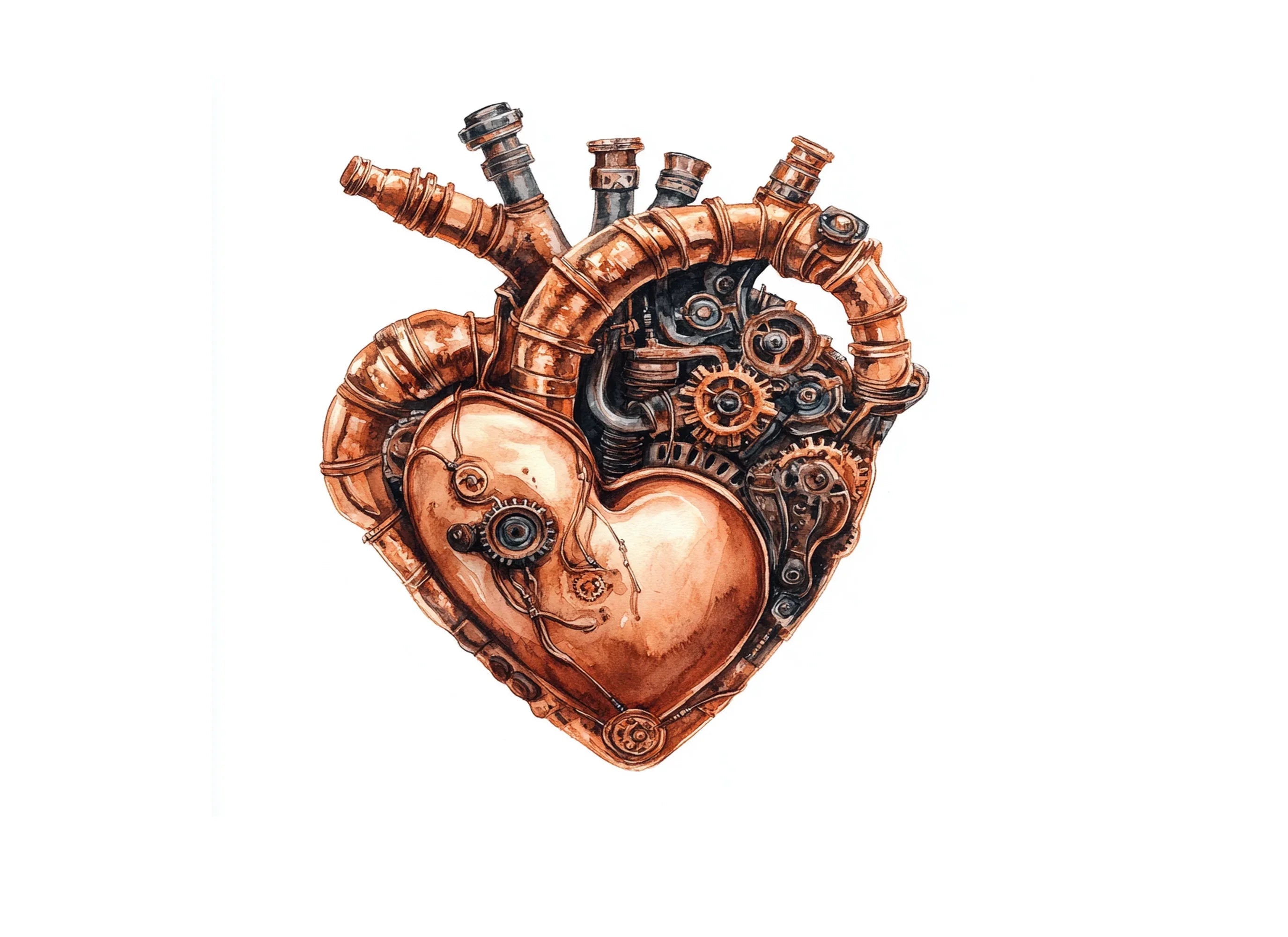 Steampunk Heart Clipart Bundle