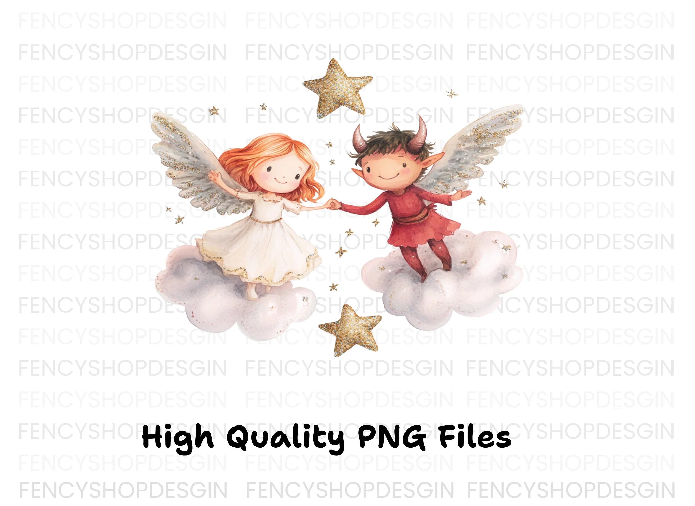 Angels and Devils Clipart Bundle