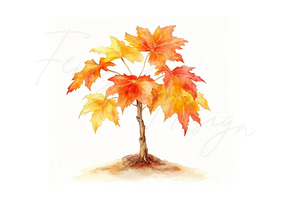 Autumn Maple Tree Clipart Bundle