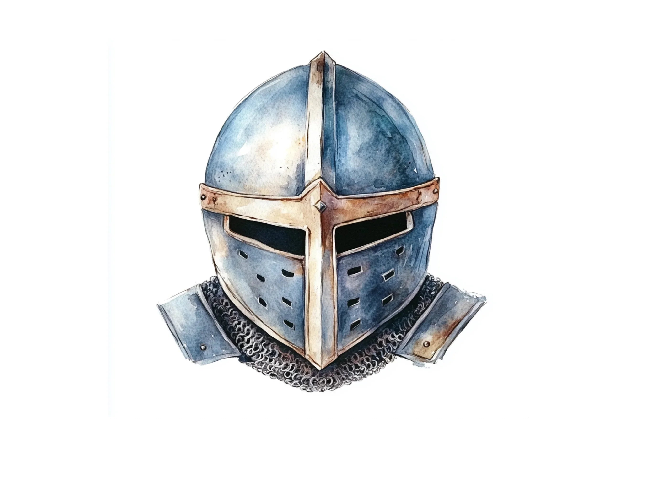 Medieval Knight Helmets Clipart Bundle