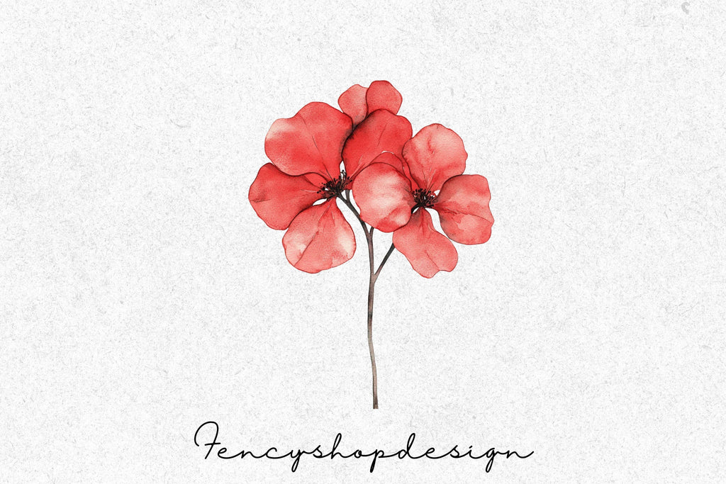 Elegant Red Floral Clipart Bundle