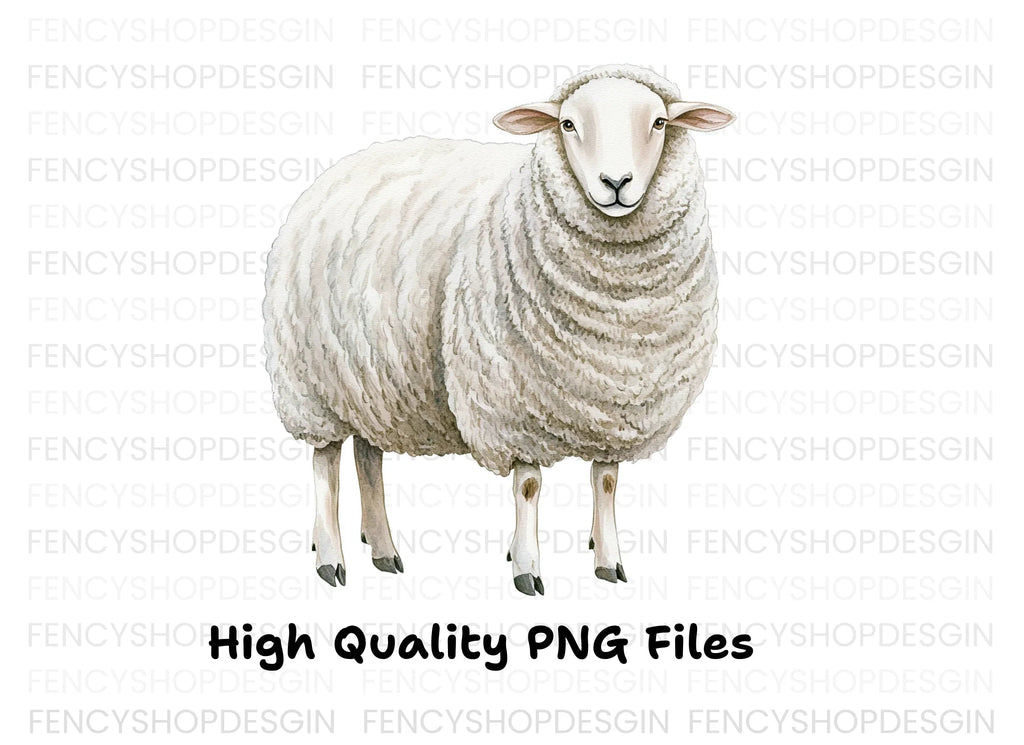 Adorable White Sheep Clipart Bundle