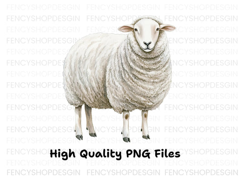 Adorable White Sheep Clipart Bundle