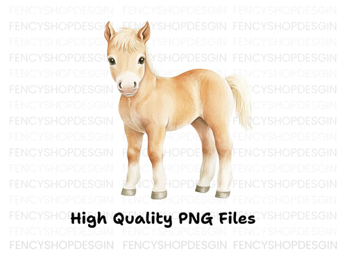 Adorable Palomino Foal Clipart Bundle