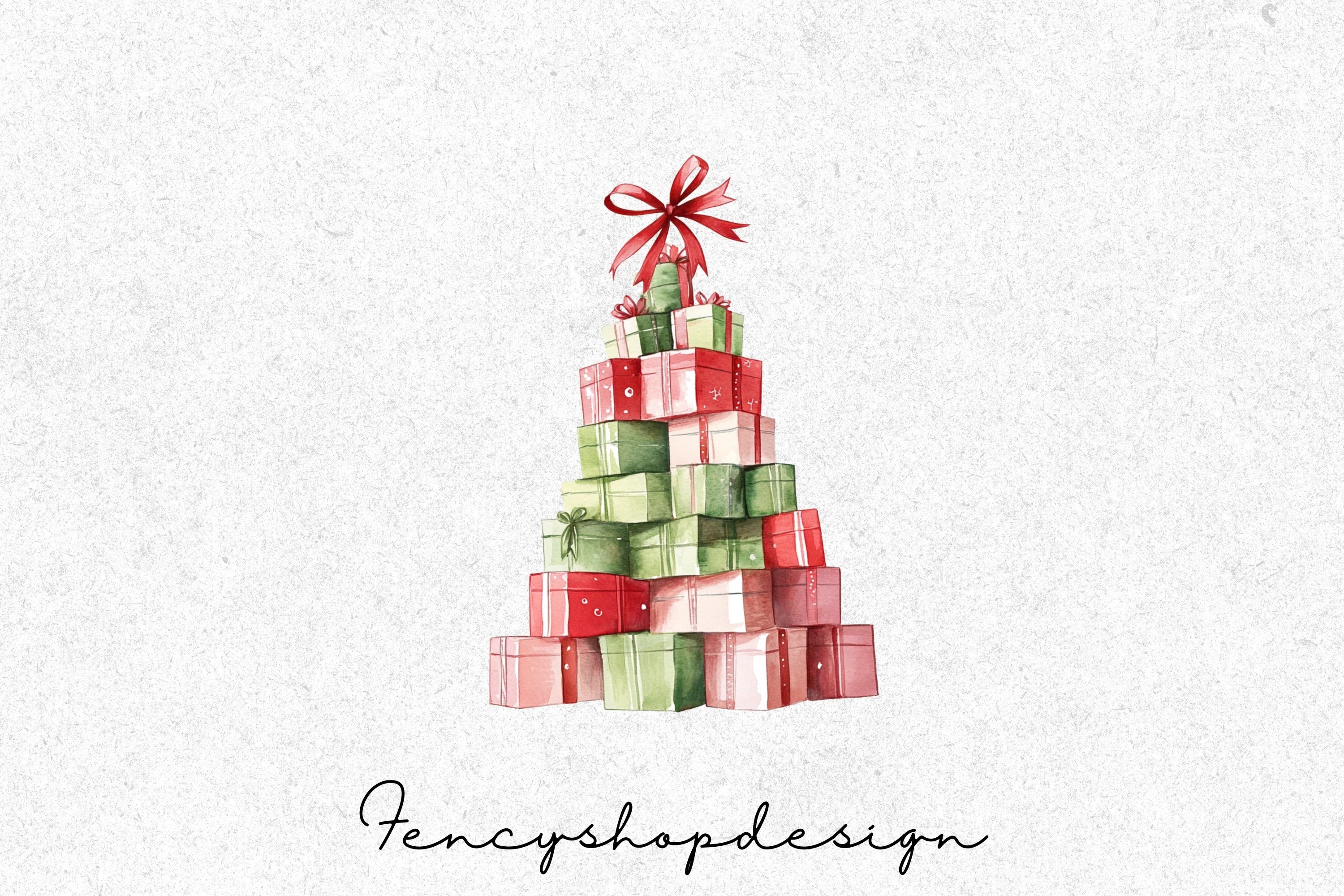 Christmas Gift Stacks Clipart Bundle