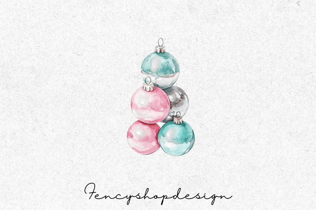 Festive Christmas Ornaments Clipart Bundle