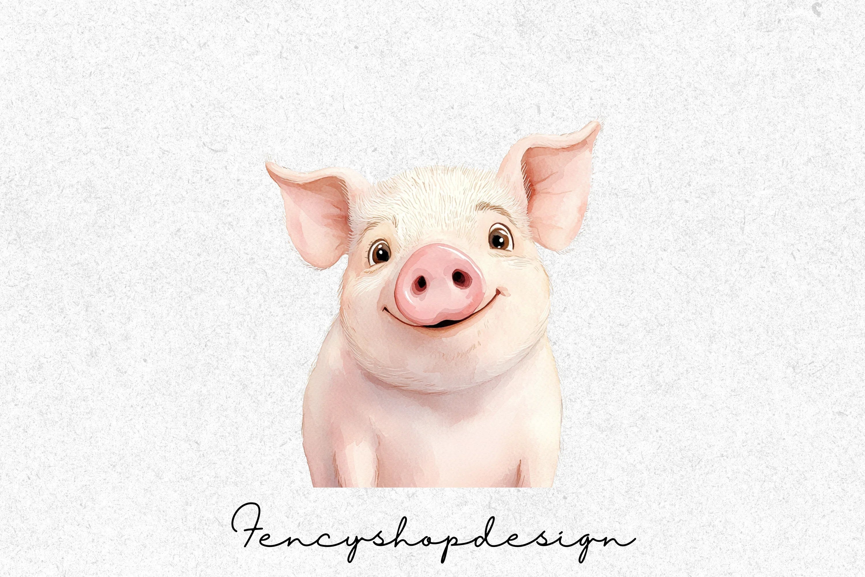 Adorable Pig Faces Clipart Bundle