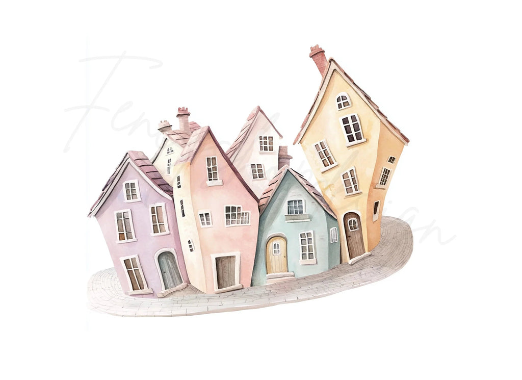 Charming Whimsical Houses Clipart Bundle